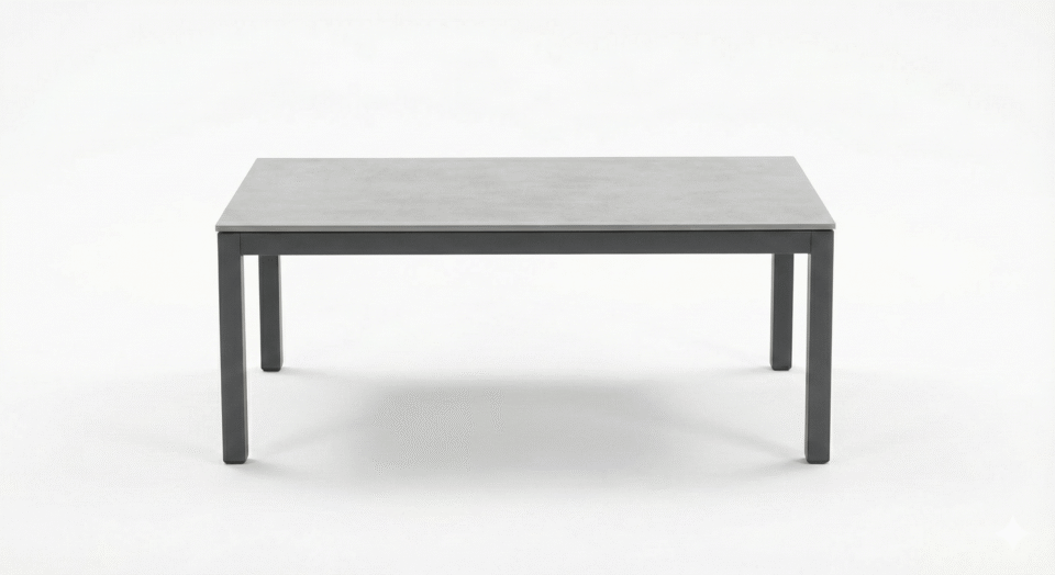 Outdoor outdoor table with steel base